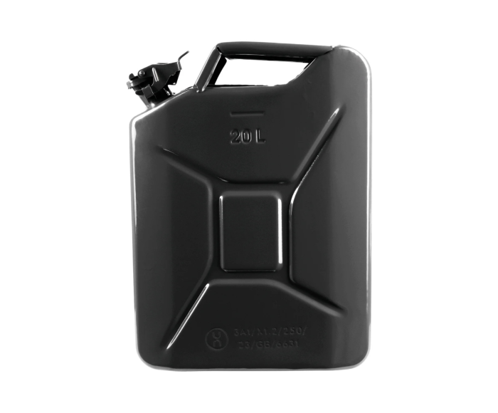 20 liter stalen brandstof jerrycan - zwart main product photo