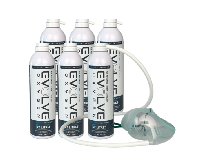 Evolve Oxygen 6x 22L + zuurstofmasker main product photo