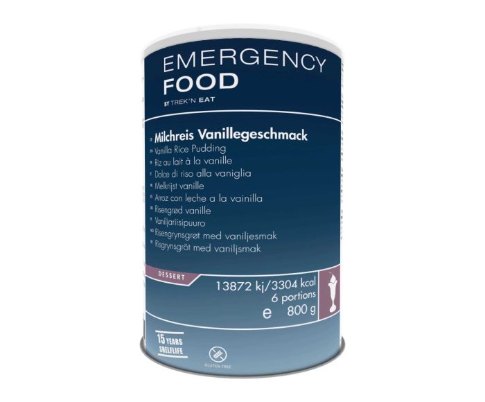 Trek'n Eat vanille rijstpudding noodrantsoen main product photo