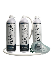 Evolve Oxygen zuurstof 35 liter 3 flessen met masker Evolve Oxygen zuurstof 35 liter 3 flessen met masker