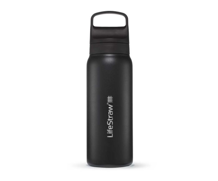 LifeStraw Go 2.0 Stainless Steel Water Filter Bottle - 1L - Zwart