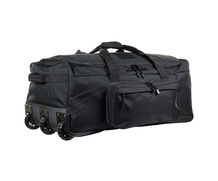 Grote vluchttas met wieltjes zwart main product photo