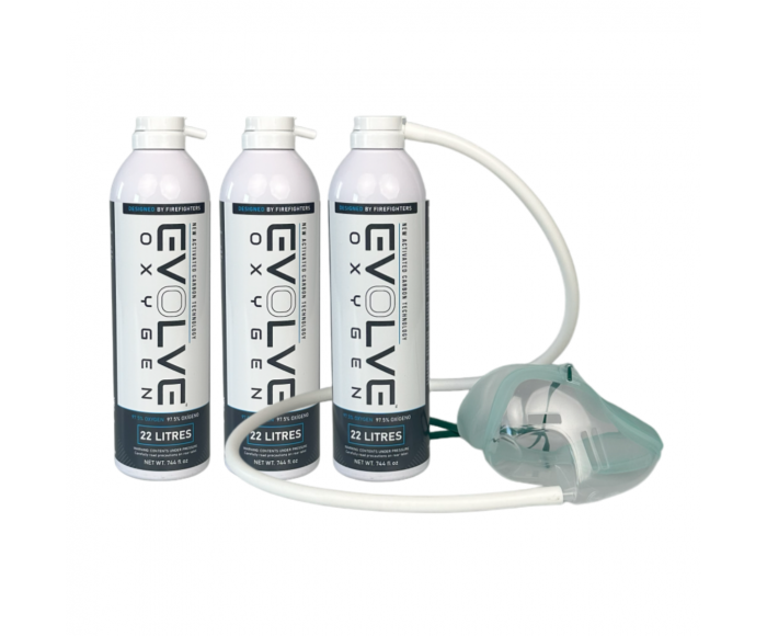 Evolve Oxygen 3x 22L + zuurstofmasker main product photo