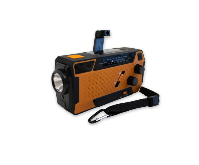 Multifunctionele noodradio op batterijen