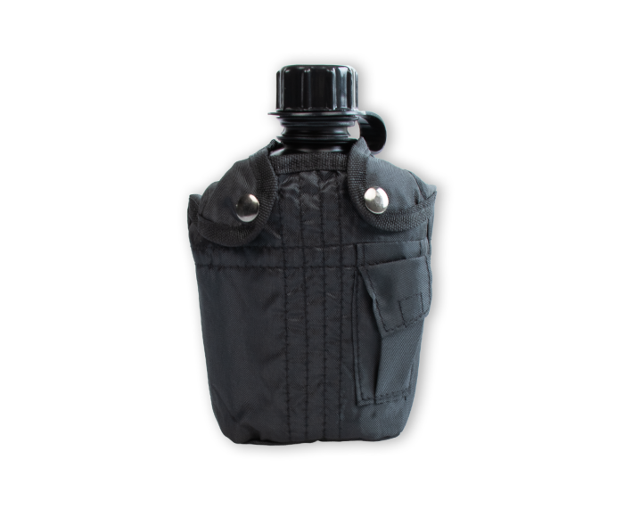 Veldfles met hoes zwart